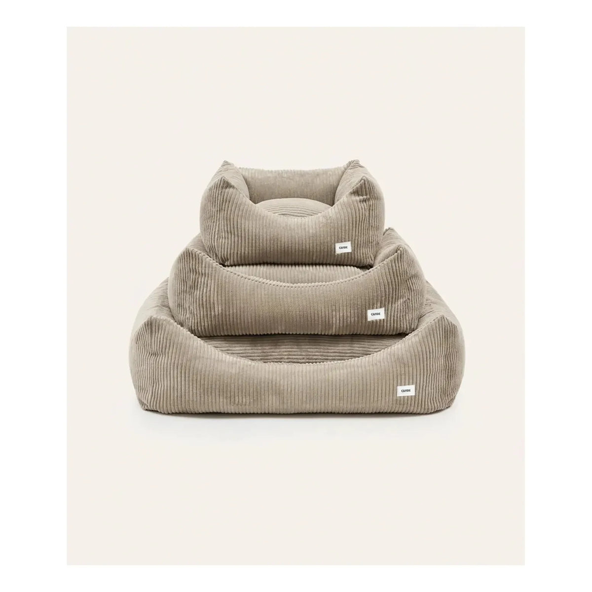 Cafide - Snozy Velvet Dog Bed | Beige