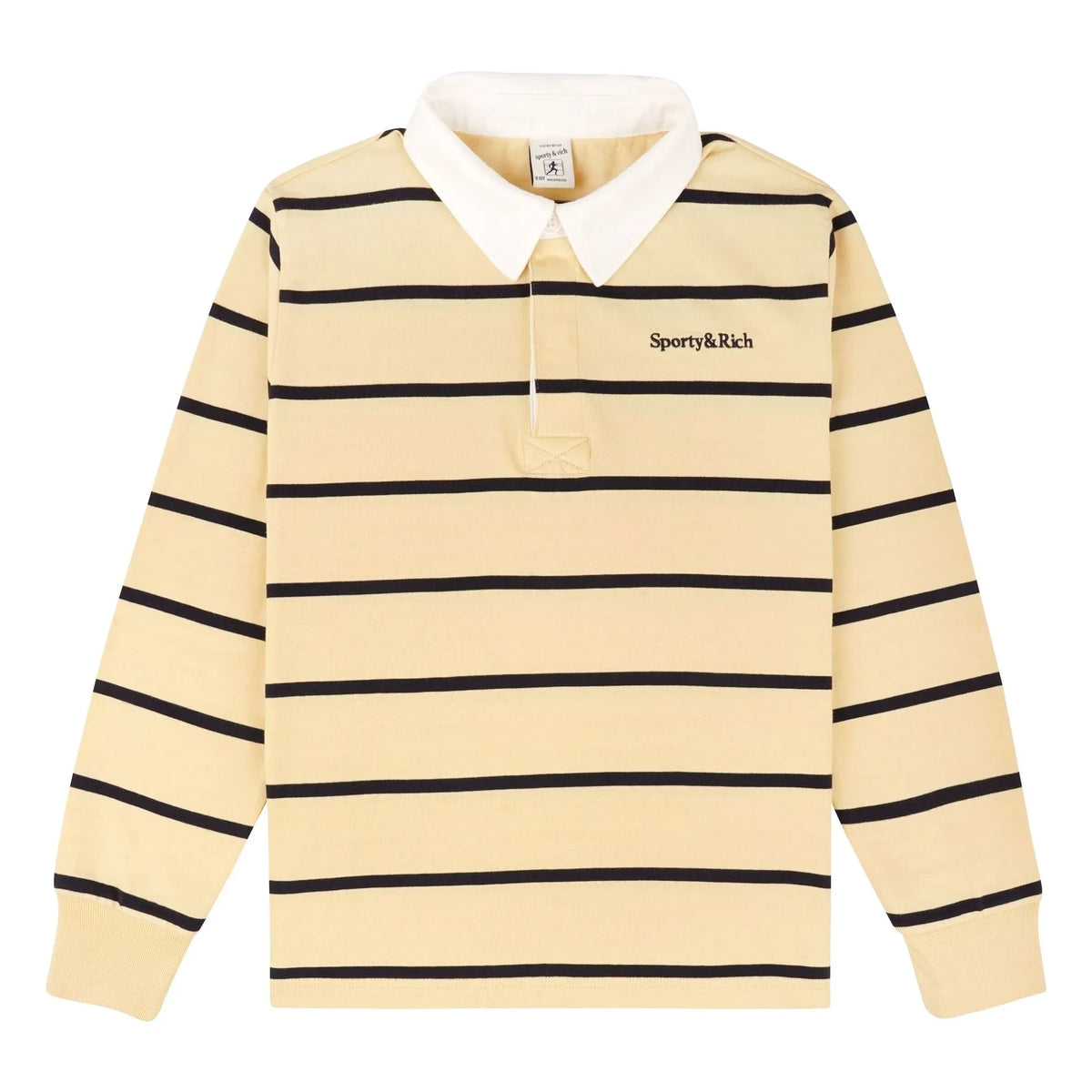 Sporty & Rich - Polo Rugby Serif Logo Striped | Pale Yellow