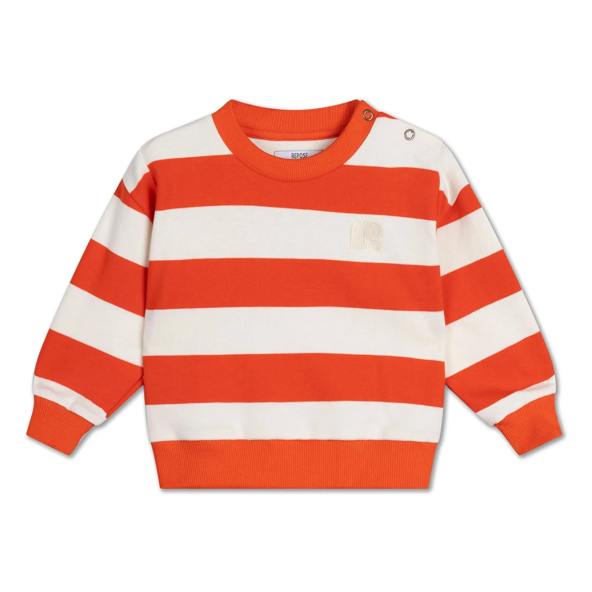 Repose AMS - Cozydrop Striped Organic Cotton Sweatshirt | Orange