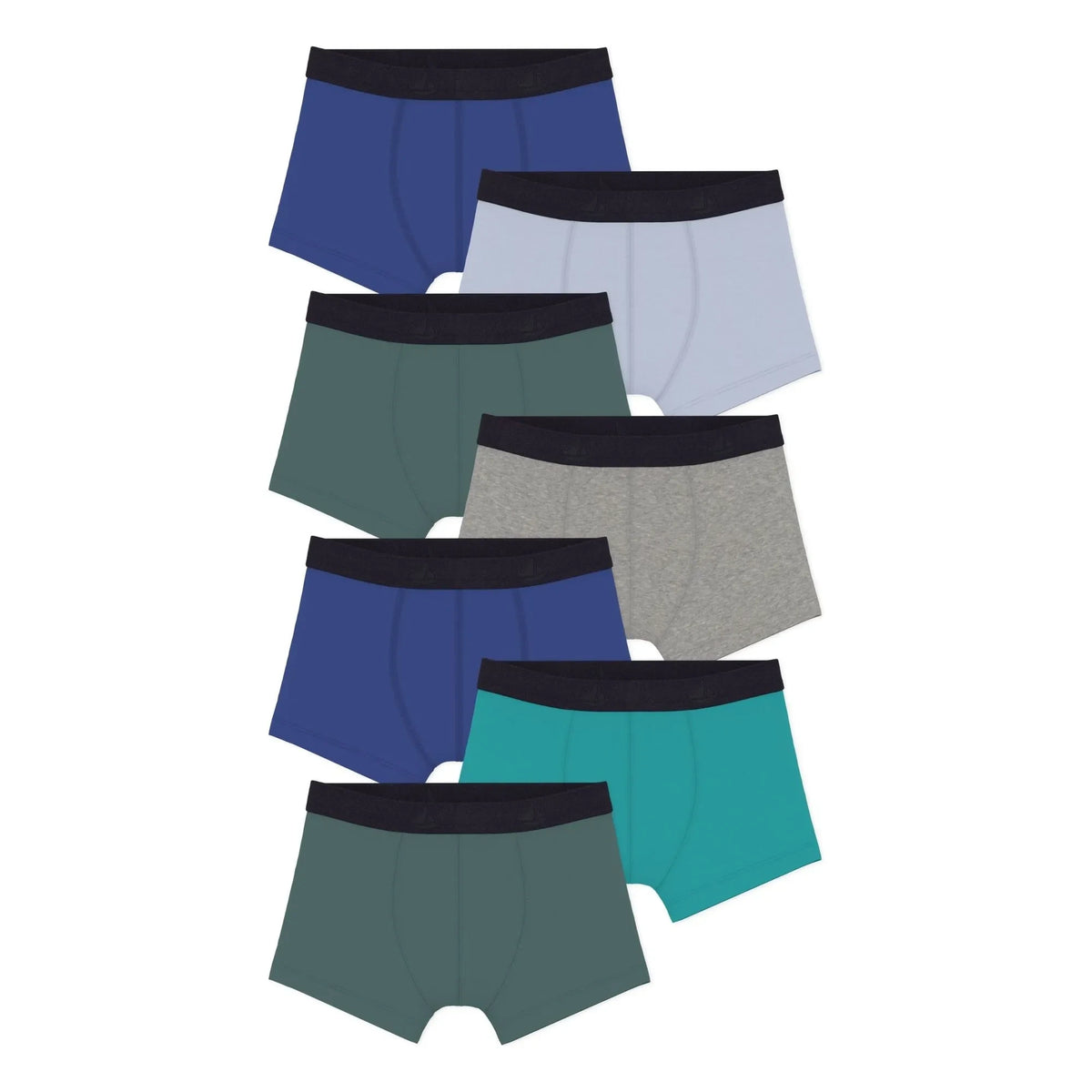 Petit Bateau - 7-Piece Organic Cotton Unisex Boxer Pack | Blue
