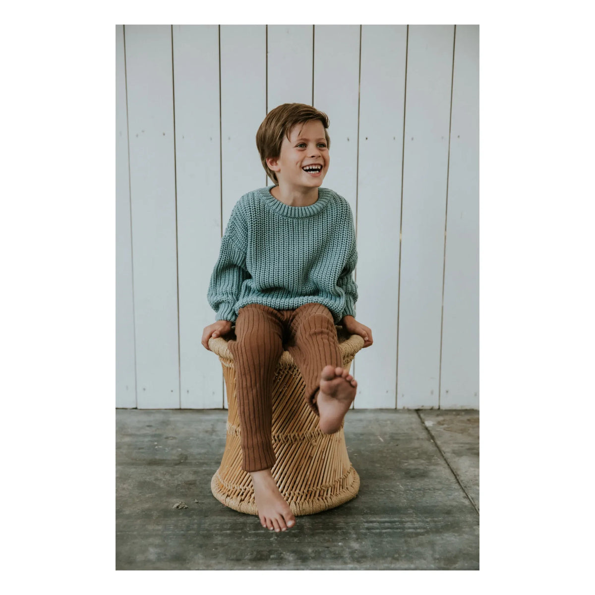 Yuki - Thick Organic Cotton Sweater | Blue