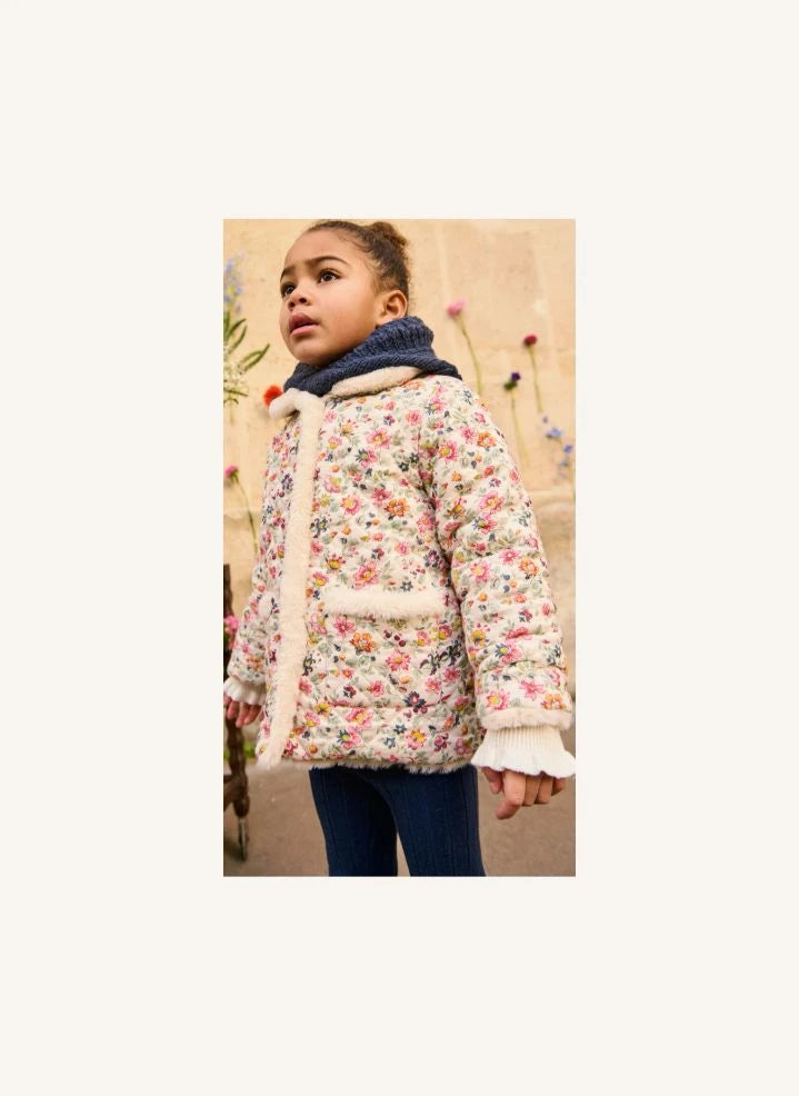 Louise Misha - Dalila Reversible Faux Fur Coat Organic Cotton | Cream
