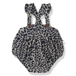 1+ in the family - Siena Leopard Fleece Jumpsuit | Dark Blue