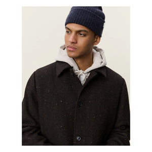 Les Deux - Herringbone Wool Coat | Dark Brown