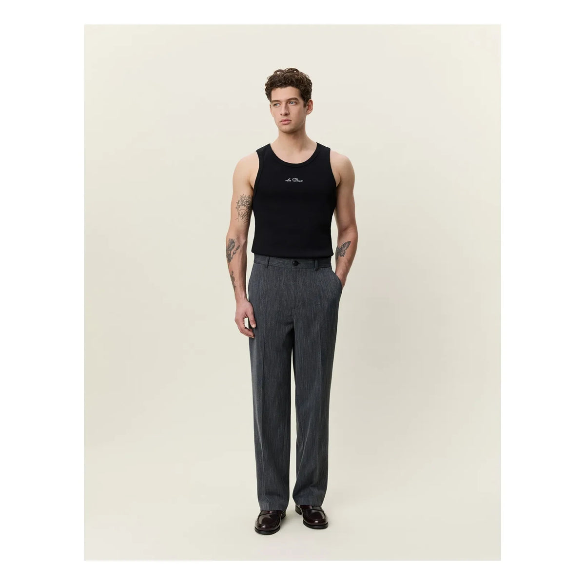 Les Deux - Houndstooth Pants | Dark Gray