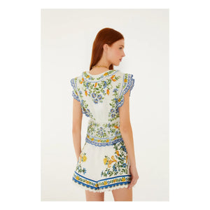 Farm Rio - Emily Floral Cotton Shorts | White