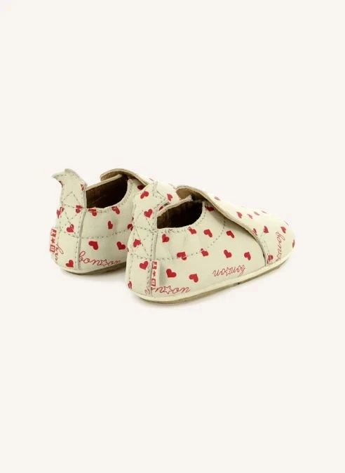 Bonton - Doudou Star Hearts Slippers | White