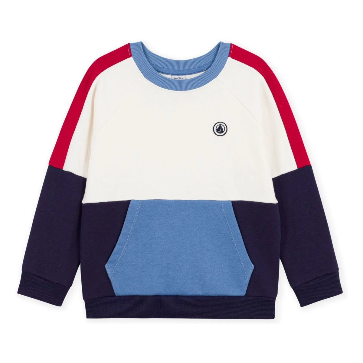 Petit Bateau - Color-block organic cotton sweatshirt | Blue