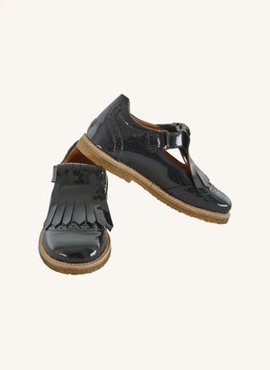 Emile et Ida - Tasseled Patent Leather Baby Shoes | Black
