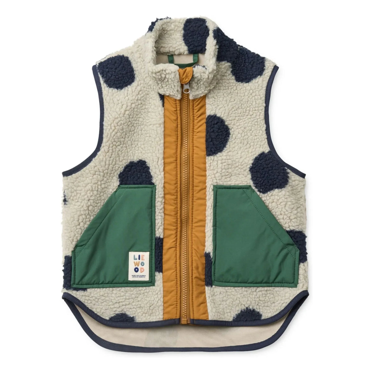 Liewood - Noam Pois Recycled Fiber Sherpa Sleeveless Jacket | Beige