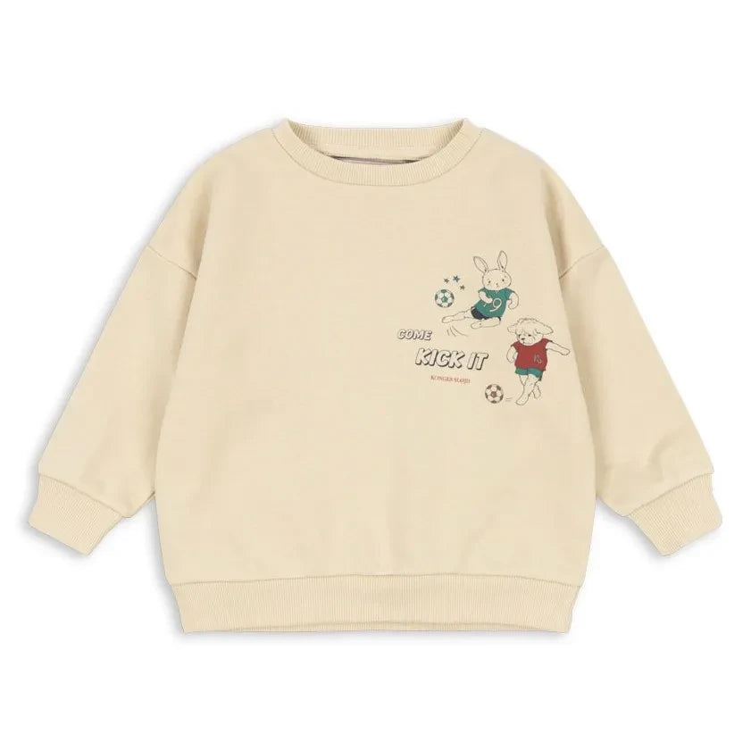 Konges Sløjd - Lou Football Organic Cotton Sweatshirt | Beige