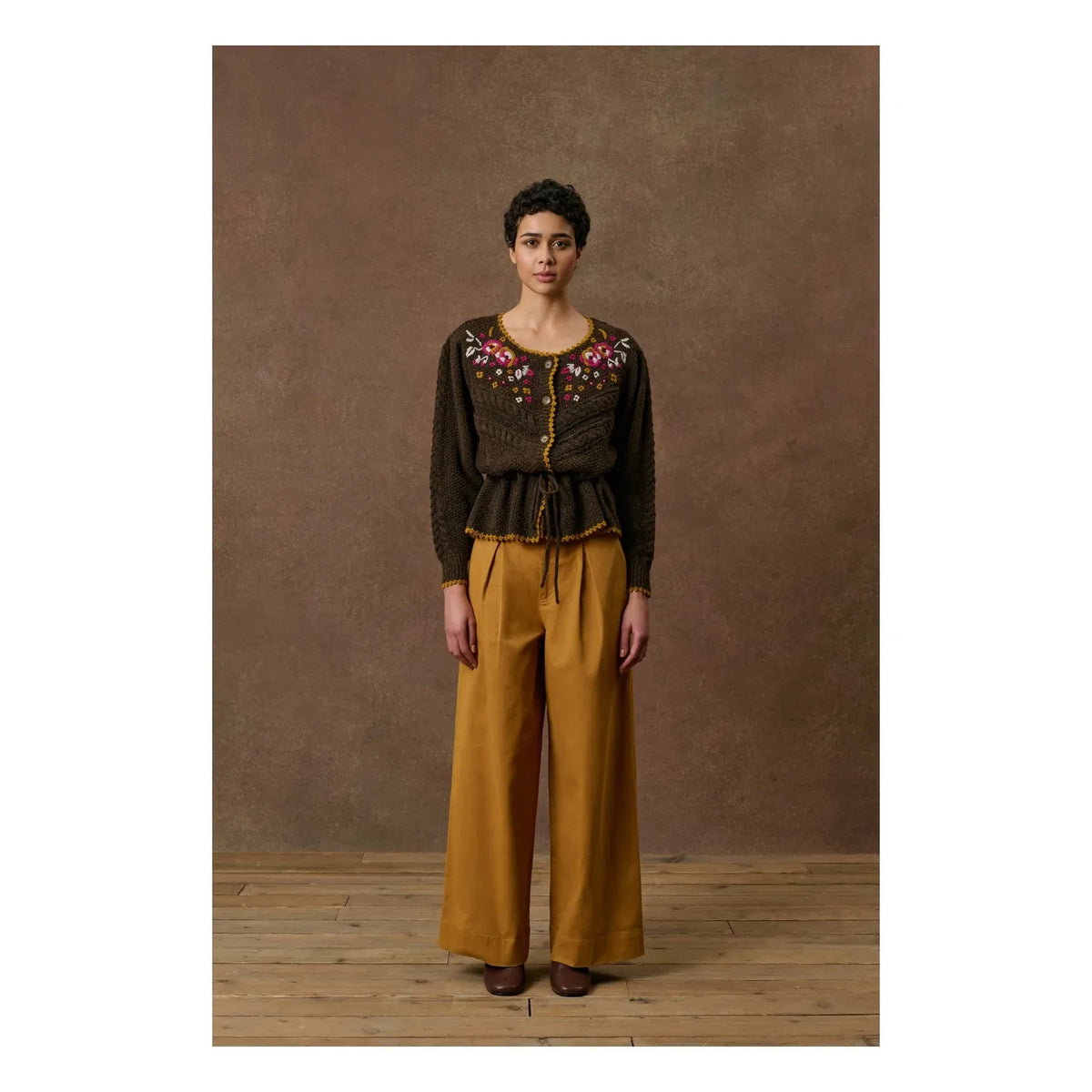 Louise Misha - Sandya Wool Cardigan | Terre cuite