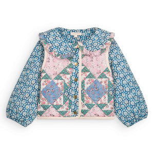 Louise Misha - Agara Patchwork Organic Cotton Jacket | Blue