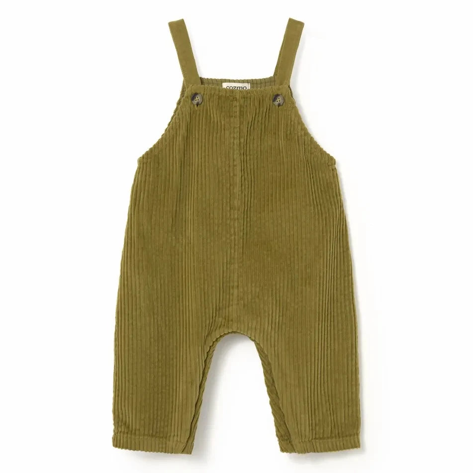Cozmo - Dax organic cotton velvet overalls | Light green
