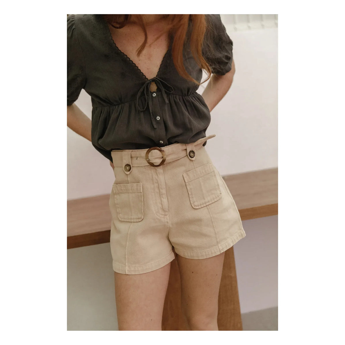 Emile et Ida - Zelina Shorts - Women's Collection | Ecru