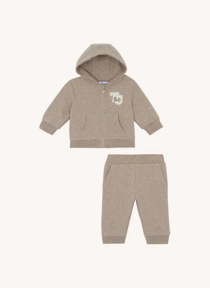 Tartine et Chocolat - Chiné Hooded Tracksuit and Jogger Set | Mocha