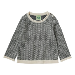 FUB - Jacquard Sweater Extra-Fine Knit Merino Wool | Navy