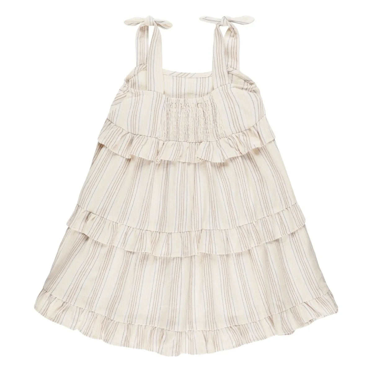Rylee + Cru - Striped Ruffled Dress | Off-White
