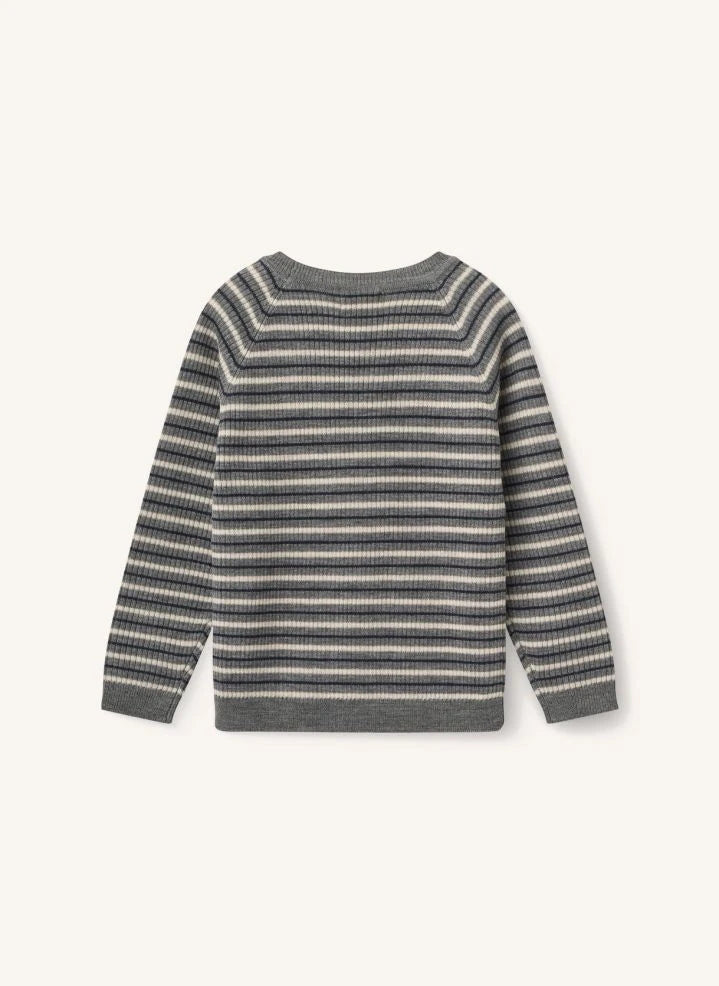 Copenhagen Colors - Classic Striped Merino Wool Sweater | Grey