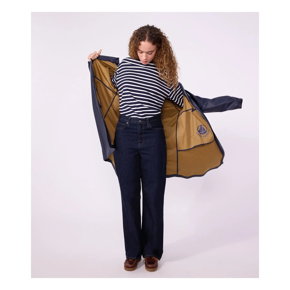 Petit Bateau - Long Iconic Raincoat | Navy