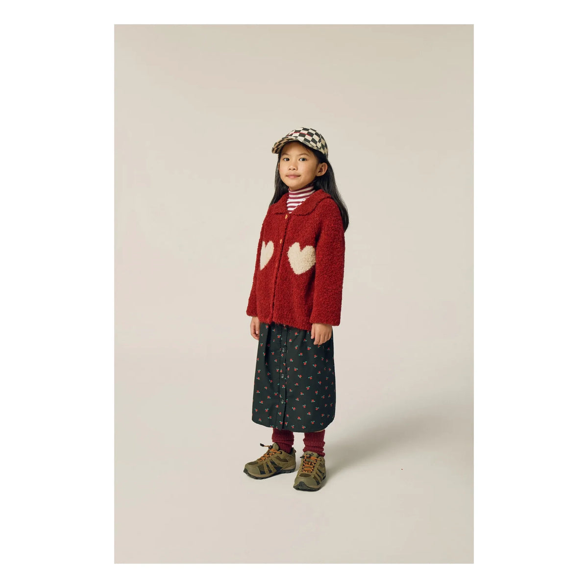The Campamento - Heart Pattern Cardigan | Burgundy