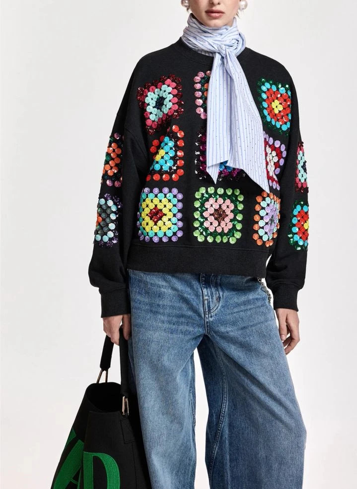 Essentiel Antwerp - Carnival Embroidered Sweater | Black