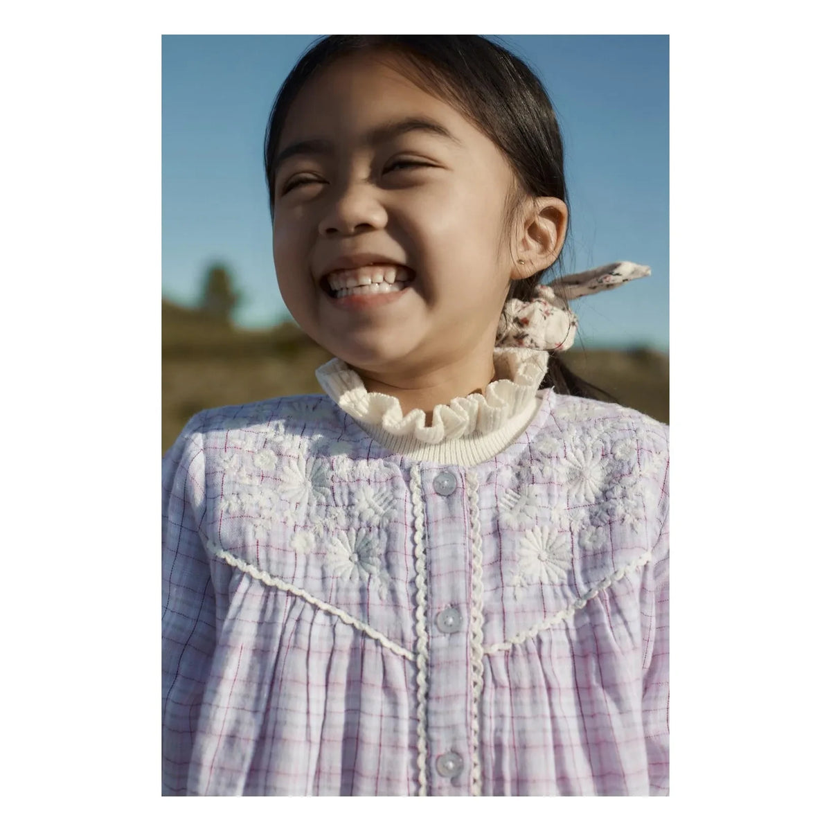 Louise Misha - Flora Check Blouse | Pink