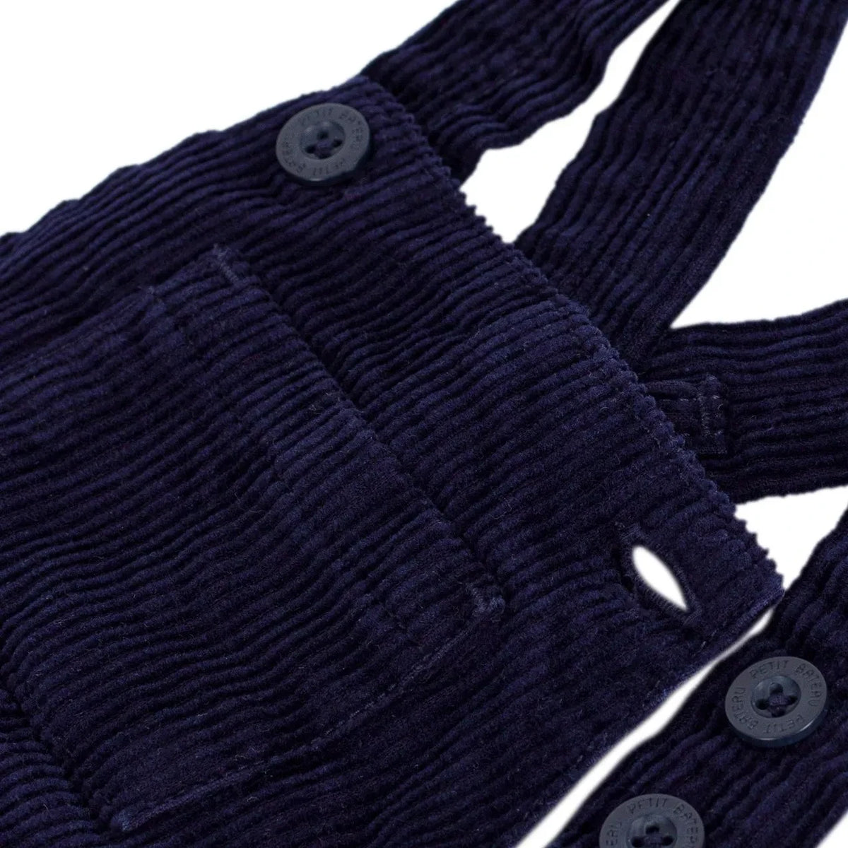 Petit Bateau - Plain Velvet Organic Cotton Overall | Midnight Blue