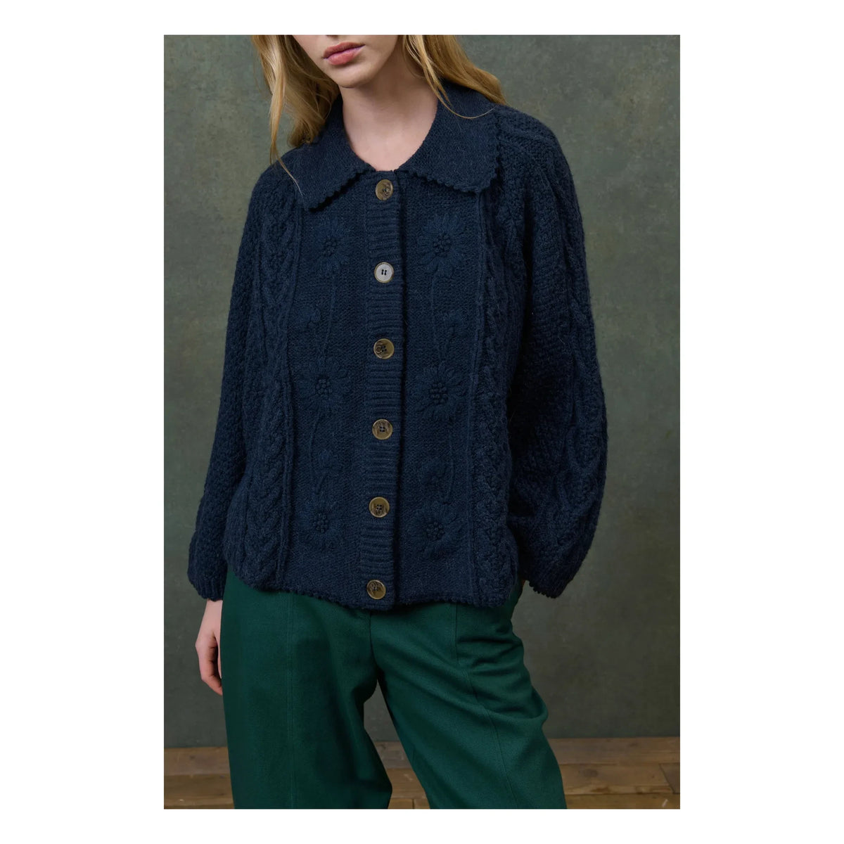 Louise Misha - Khellane Knit Cloak - Women's Collection | Navy