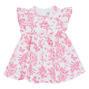 Tartine et Chocolat - Floral Pattern Dress - Toile de Jouy Inspired | Pink