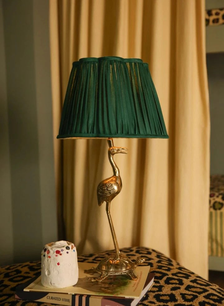 Doing Goods - Diya Silk Lampshade | Emerald Green