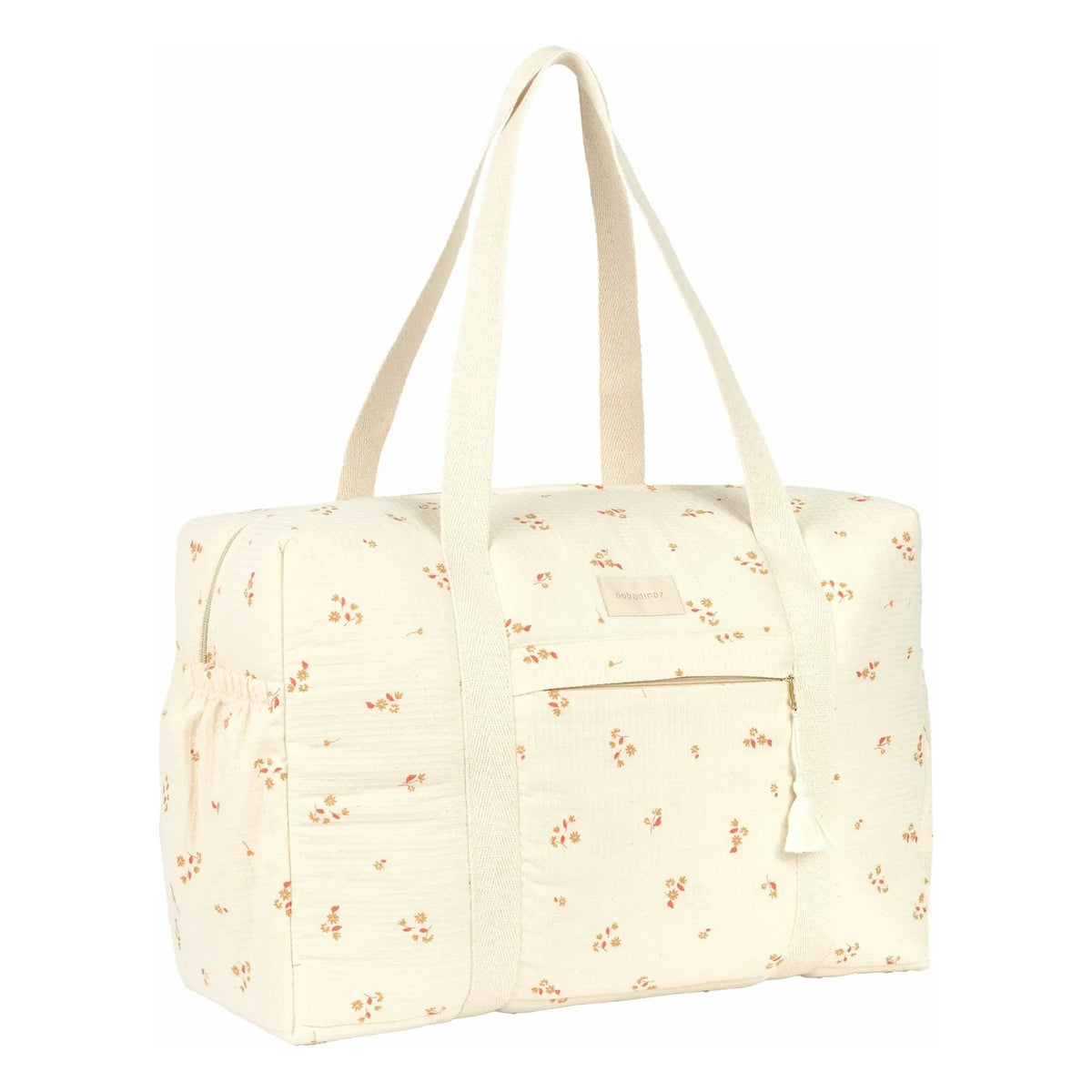 Nobodinoz - Waterproof Maternity Bag, Organic Cotton Opéra Lily | Ecru