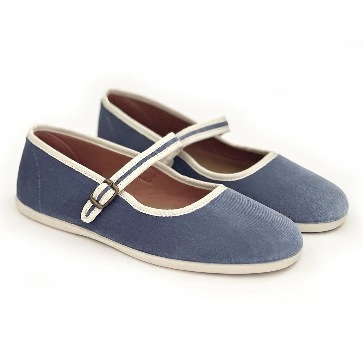Hermosilla - Arcachon Velvet Ballerina Shoes - Women's Collection | Blue