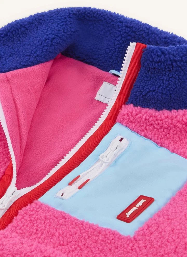 Hello Hossy - Zippered Fleece Jacket | Fuchsia