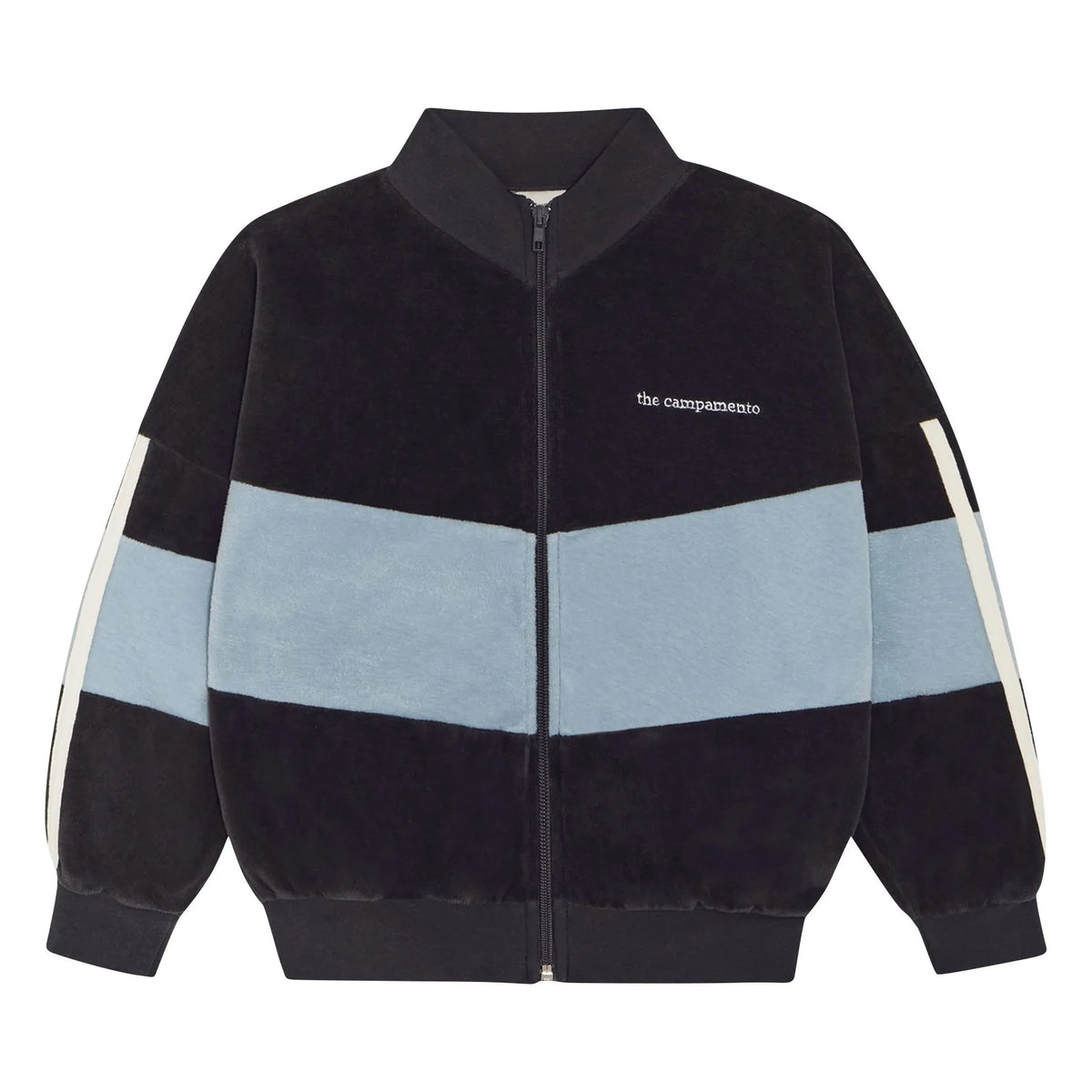 The Campamento - Color-blocked velvet sweatshirt | Charcoal gray