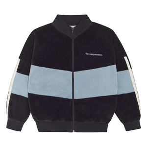 The Campamento - Color-blocked velvet sweatshirt | Charcoal gray