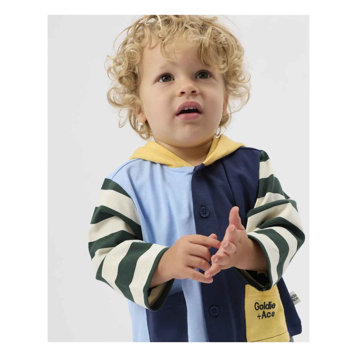 Goldie + Ace - Striped Hooded Jacket | Blue