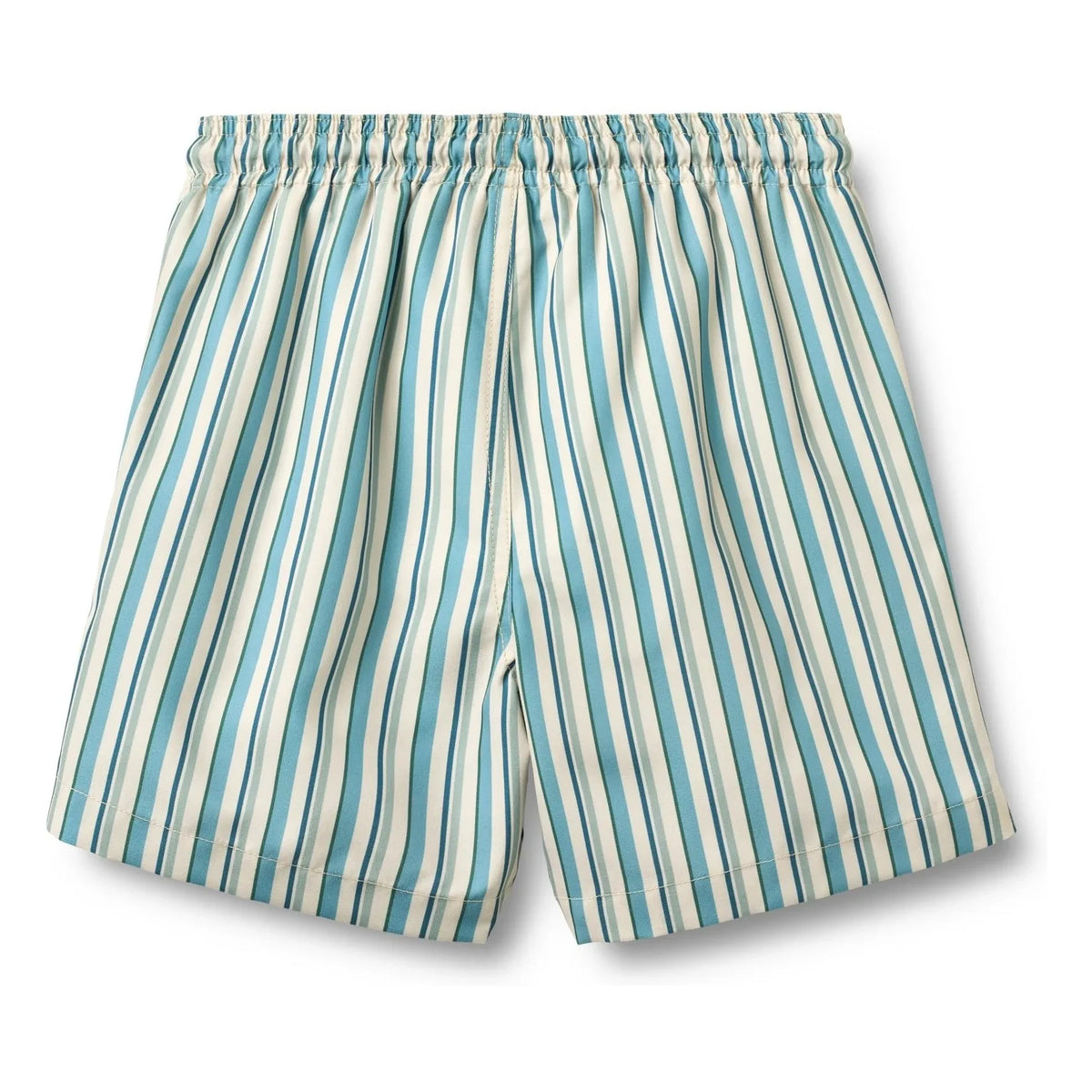Wheat - Hansi Badge Recycled Fiber Striped Swimsuit Shorts | Blue
