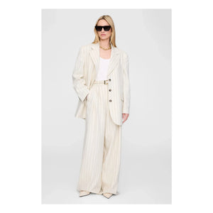 Anine Bing - Lou Striped Pants | Cream