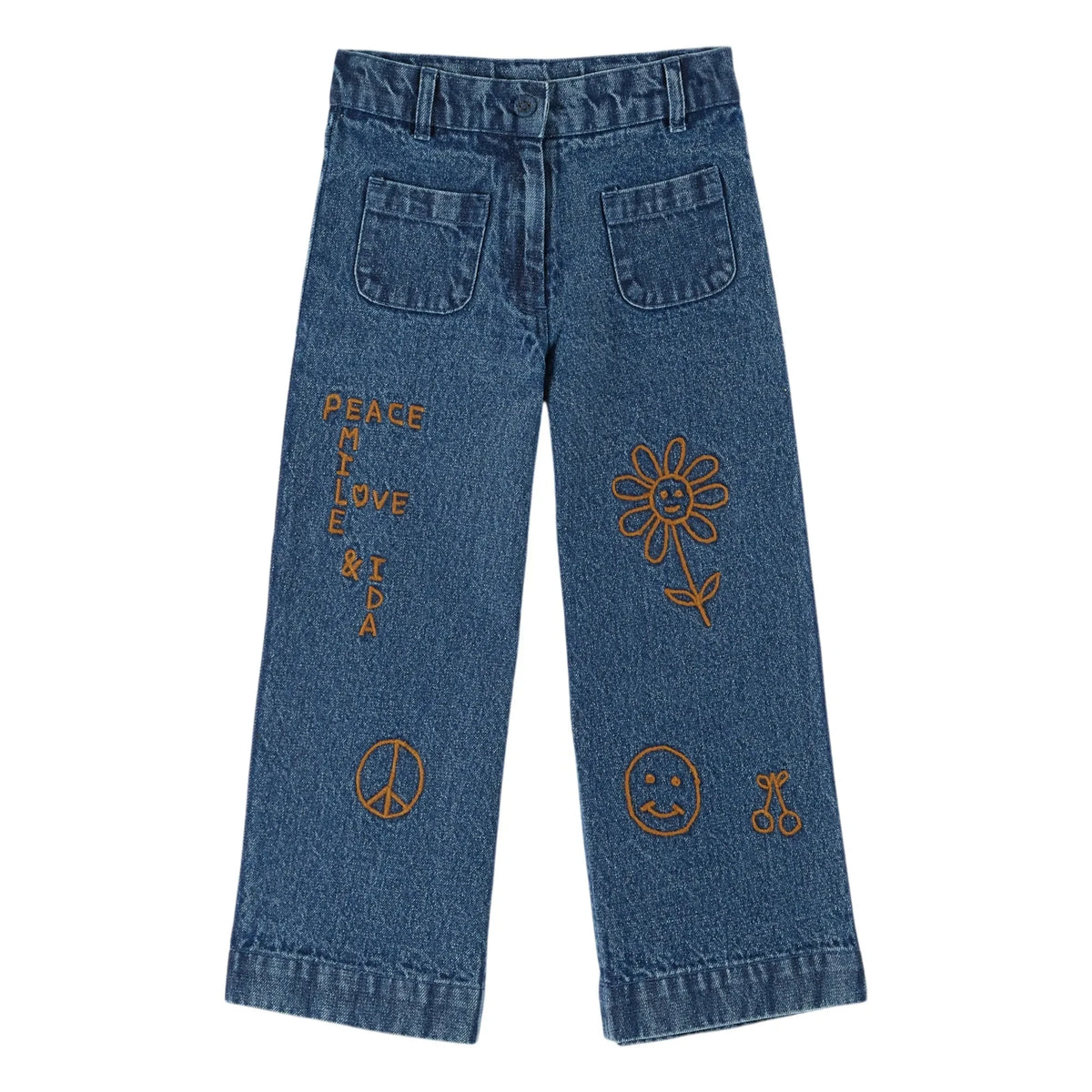 Emile et Ida - Blue Embroidered Jeans