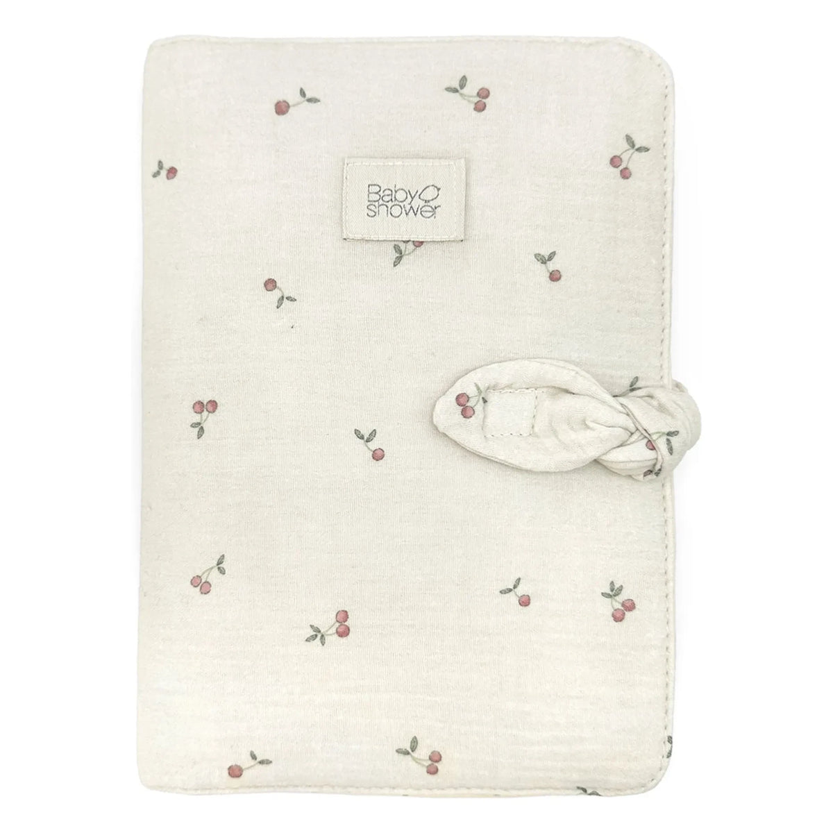 Babyshower - Black cherry health book cover | Ecru