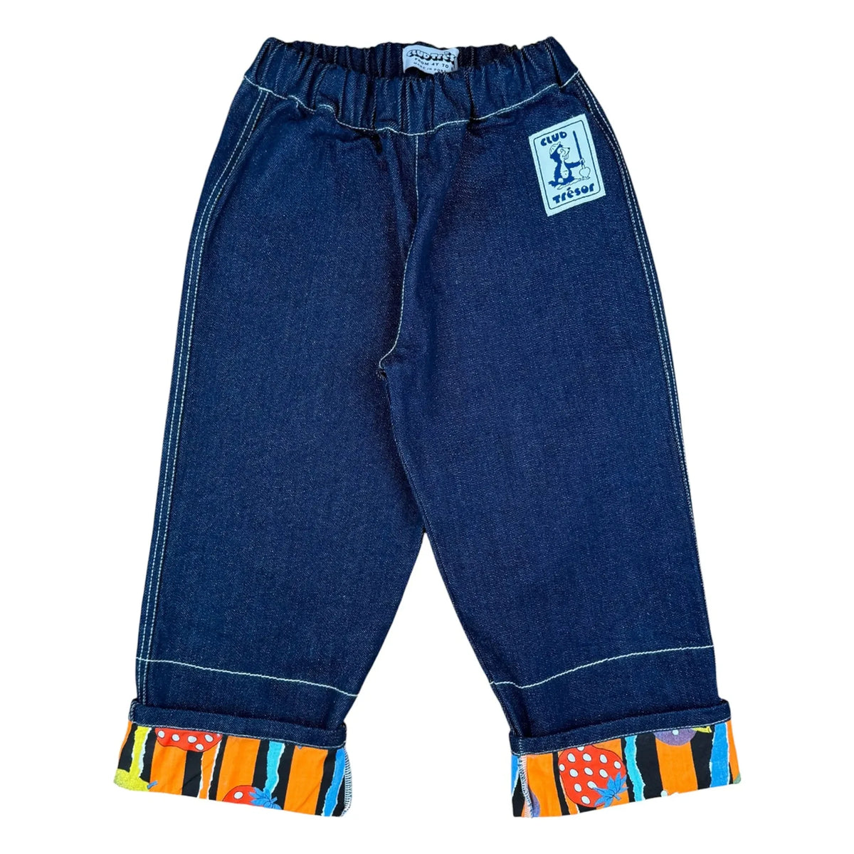 Club Trésor - Convertible Fruit Denim Pants | Dark Blue