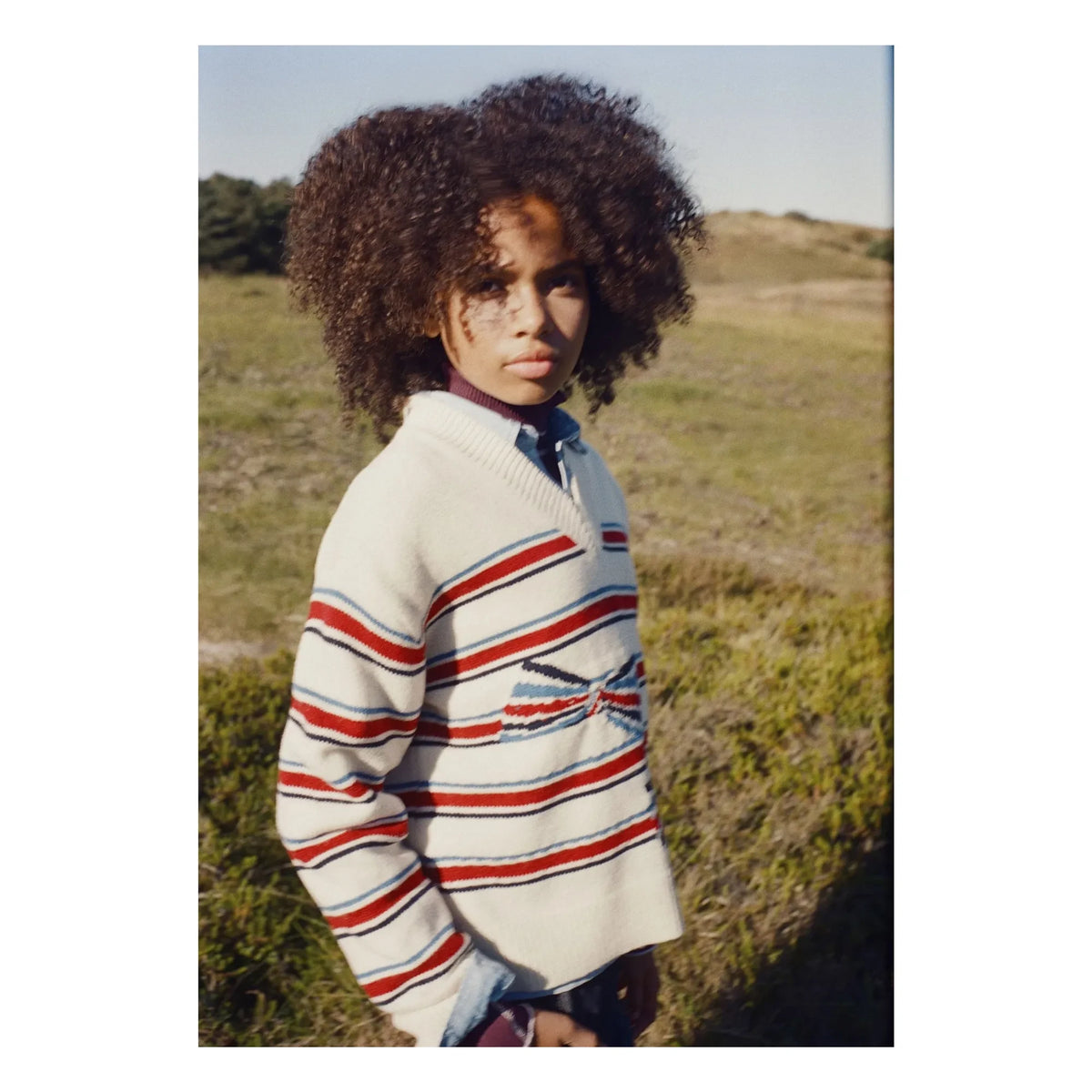 Molo - Gwenda Striped Knot Wool Sweater | White