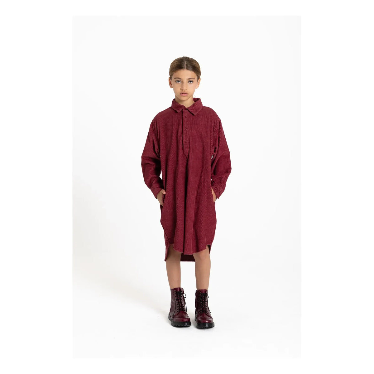 Smallable Kid - Silva shirt dress | Cherry red