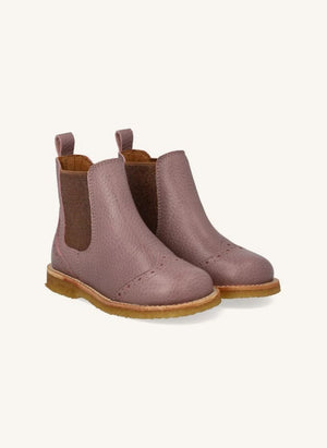 Angulus - Chelsea Brogue Boots | Dust Pink