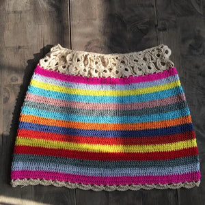 Jesminda - Knitted Colorful Beach Sexy Super Mini Skirt