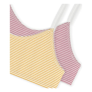 Petit Bateau - Set of 2 Striped Organic Cotton Bras | Yellow