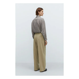 Cordera - Relaxed Fit Wool Elastic Pants | Olive