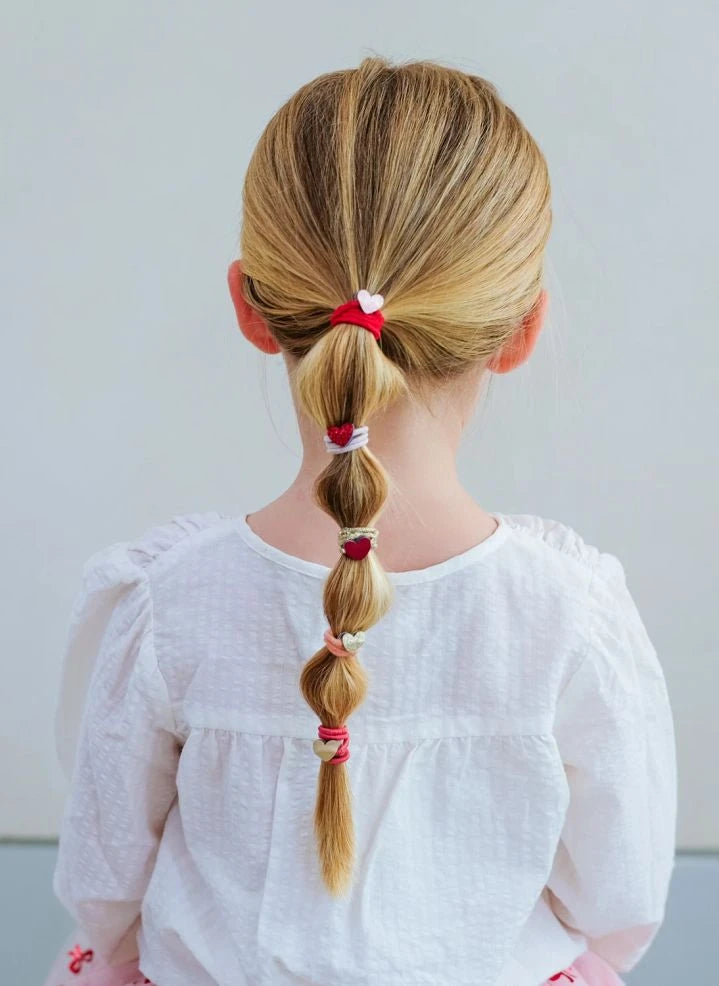 Mimi & Lula - 10-piece Small Hearts Hair Clip Set | Red