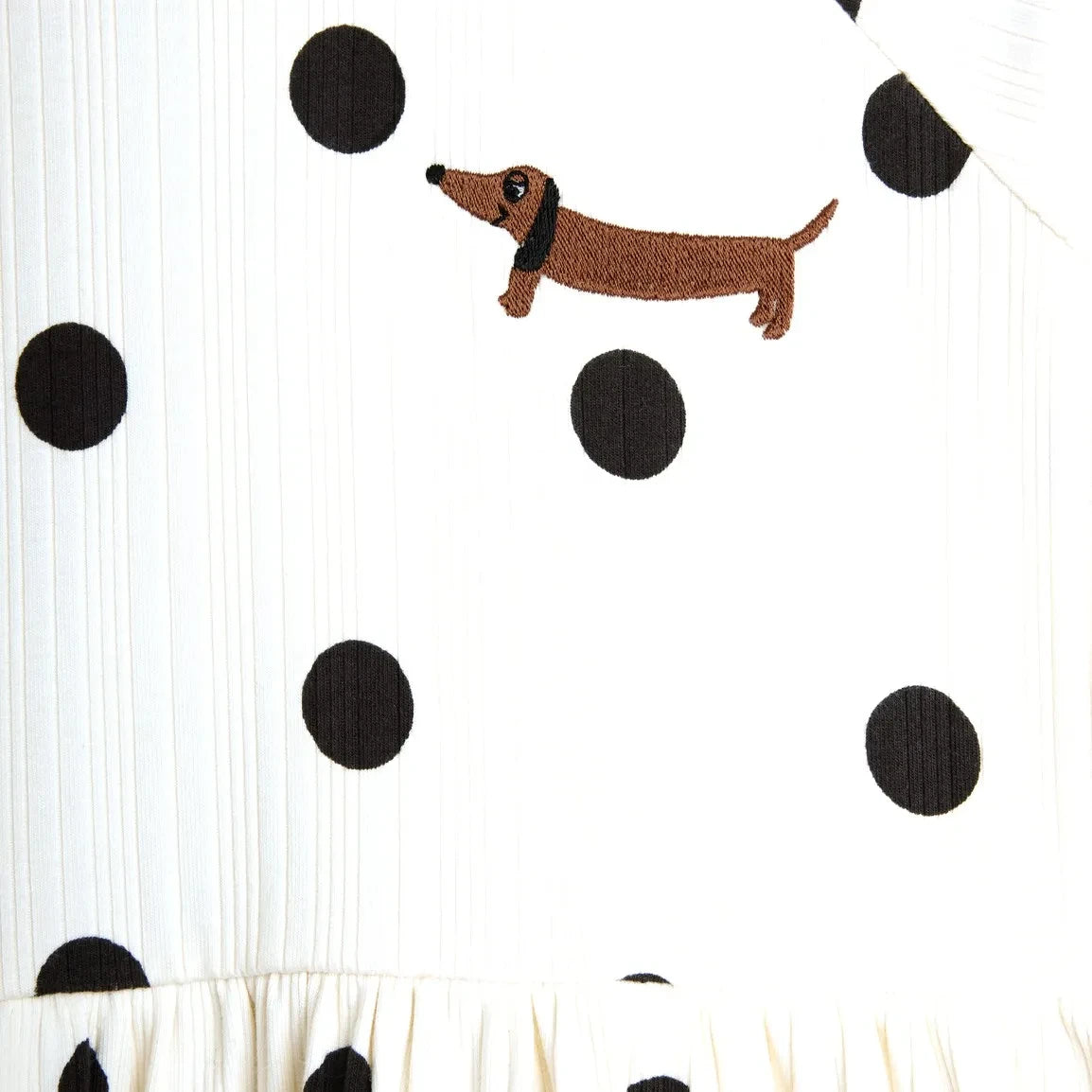 Mini Rodini - Organic Cotton Pea Dress | Ecru